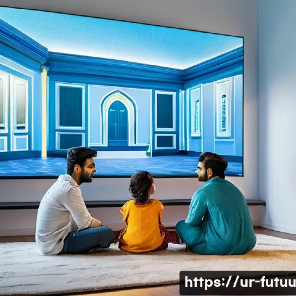 주거 혁신을 위한 가상 협업 플랫폼 - **Prompt:** A diverse Pakistani family (father, mother, a pre-teen son, a daughter, and a baby weari...