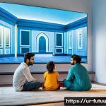 주거 혁신을 위한 가상 협업 플랫폼 - **Prompt:** A diverse Pakistani family (father, mother, a pre-teen son, a daughter, and a baby weari...