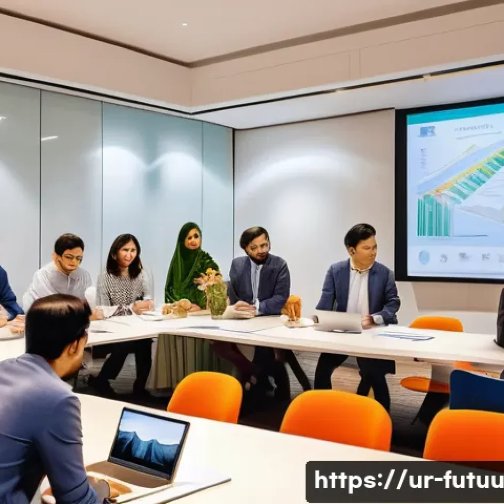 주거 혁신을 위한 글로벌 협력 사례 - A vibrant international residential design workshop scene set in a modern conference room in Karachi...